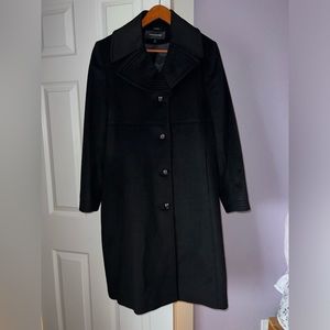 Jones New York size 12 long wool coat black